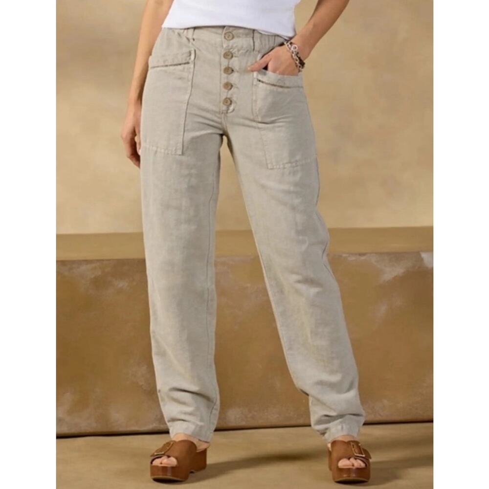 Sundance Riviera Linen Blend Straight Leg Pants NWT